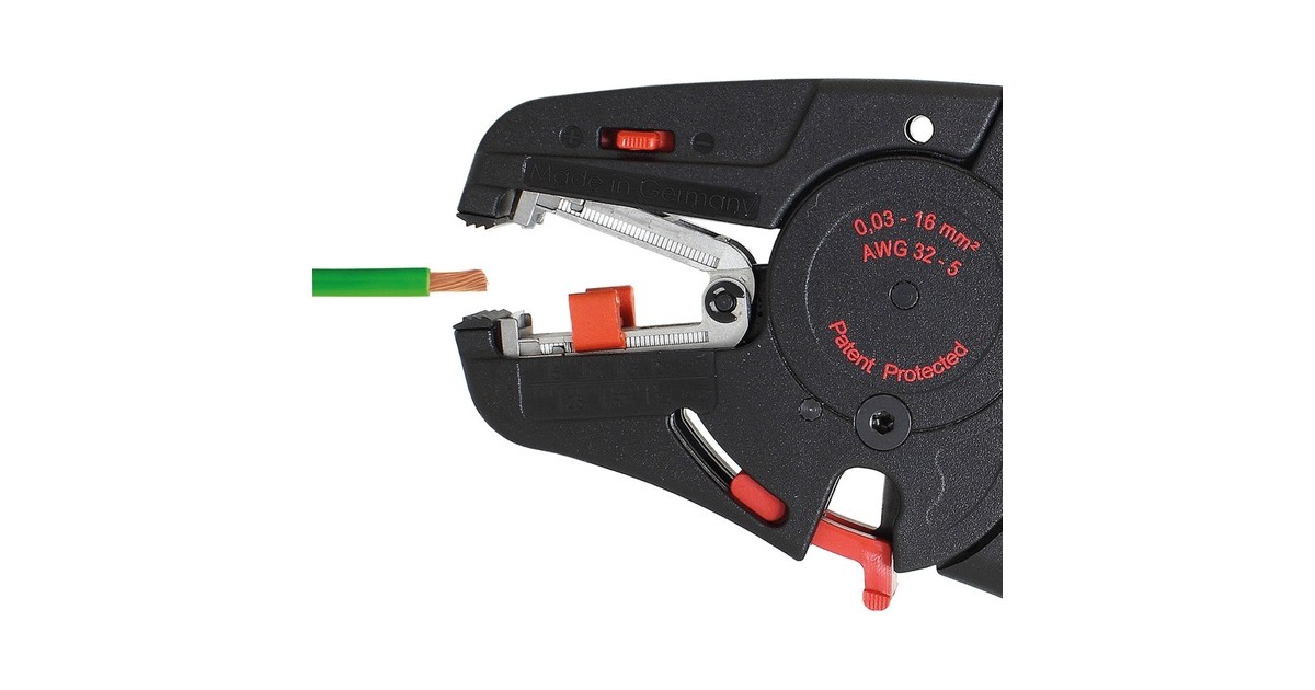 WihaAfstripgereedschap automatisch striptang  (Zwart/rood)