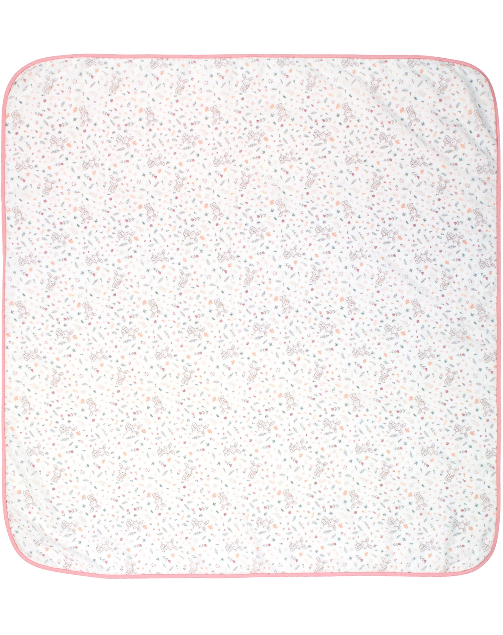 Musselin-Schmusedecke HASE (120x120) in weiß/rosa