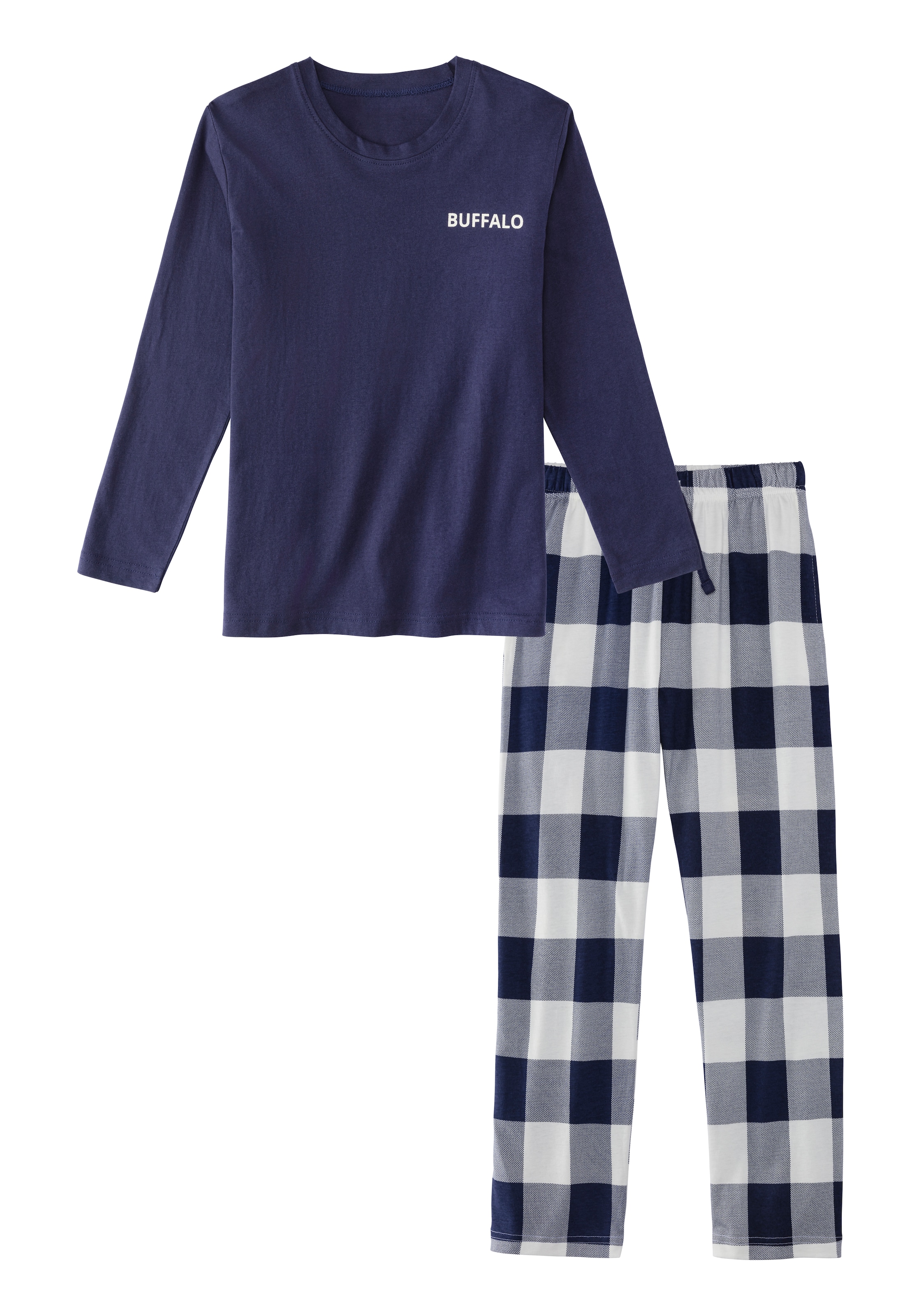 Buffalo Pyjama Packung, 1 Stück, 2 Stk. tlg., Schlafanzug im coolen Karolook