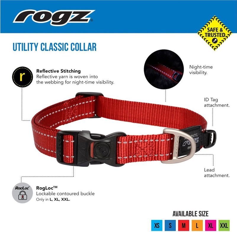 Rogz For Dogs Snake Hondenhalsband 16 mm x 26-40 cm - Turquoise