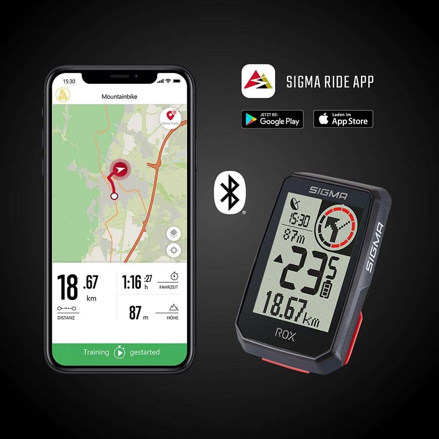 Sigma Sport ROX 2.0 Top Mount GPS Fietscomputer Zwart