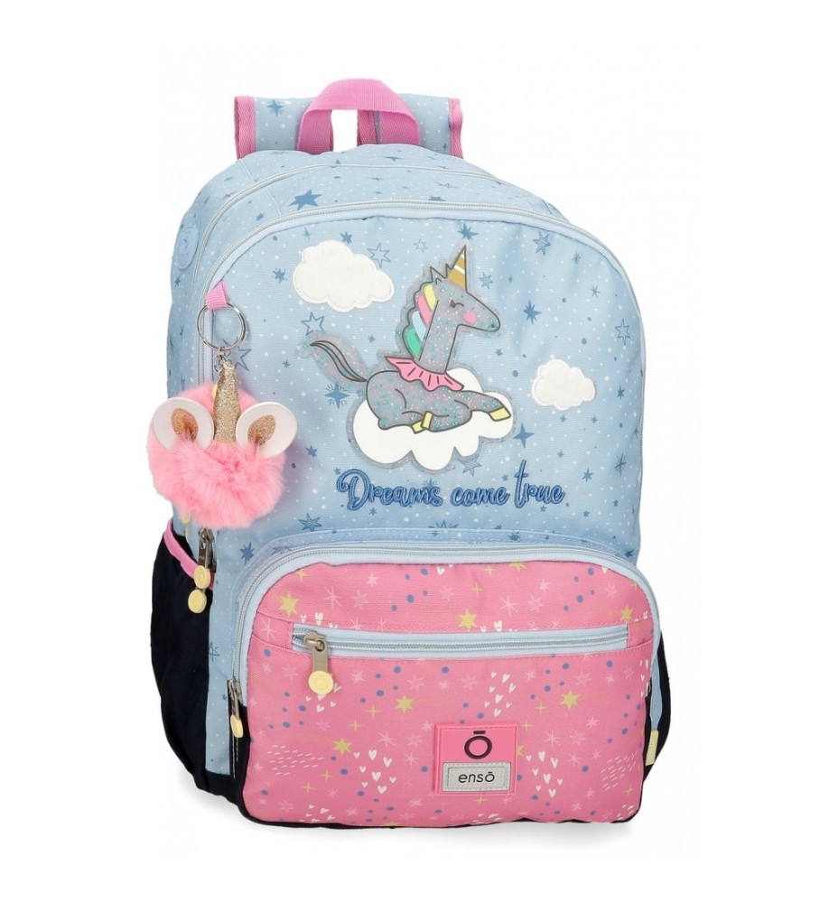 Enso Mochila EnsoDreams come true doble compartimento azul, rosa