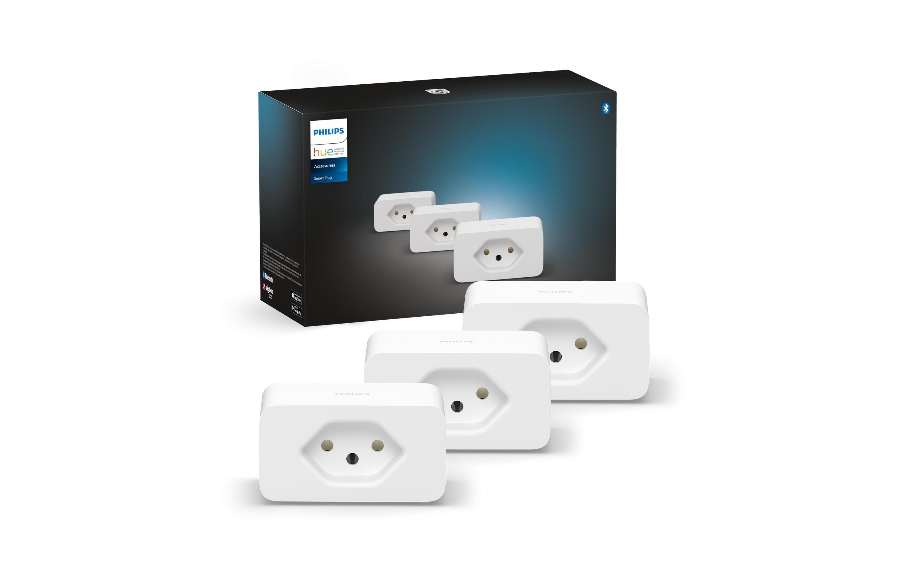 Zubehör Smart Plug Steckdose 3er Set CH Weiss, Bluetooth<br>Hue Steuerung für jede Lampe