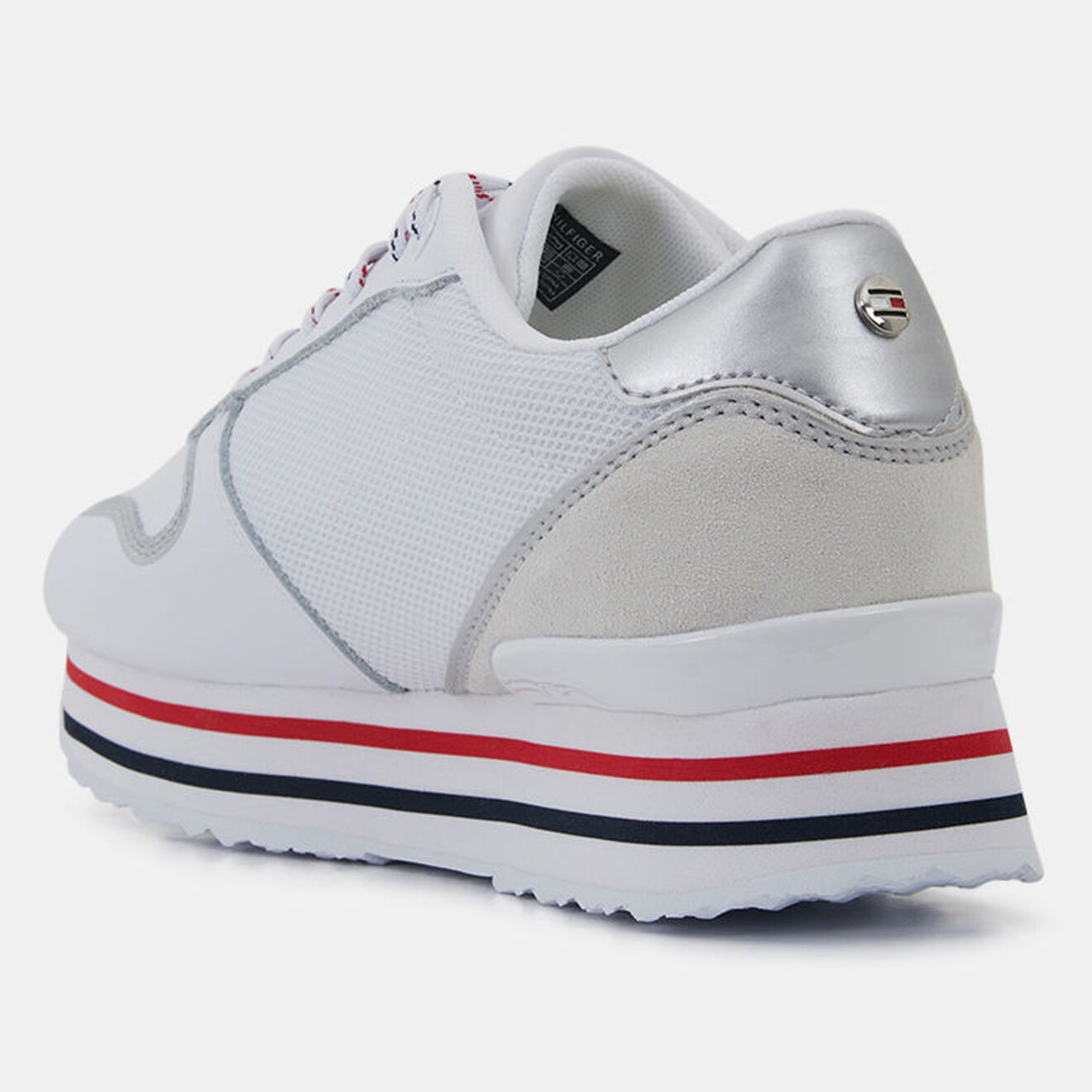 Tommy Hilfiger Baskets Flatform blanc/argenté