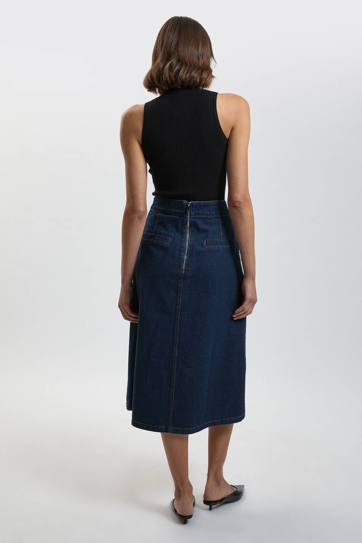 KarenMillen Jupe Midi Évasée En Denim