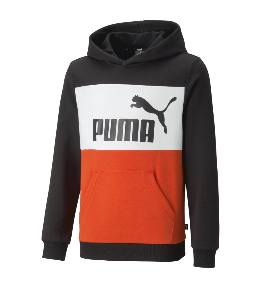 Moletom com capuz Puma Essential Colorblock, preto e vermelho