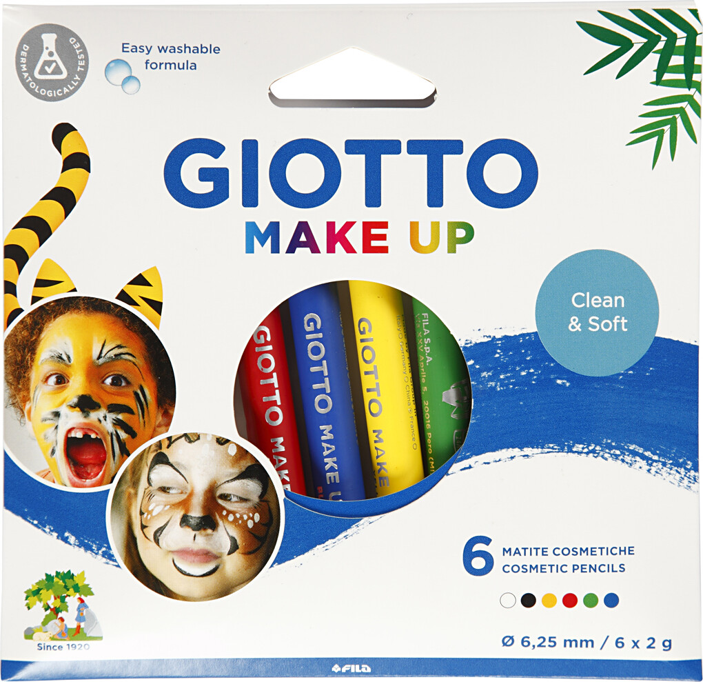 Giotto Make Up - Sminkeblyanter Til Ansigt Og Krop - 6 Farver