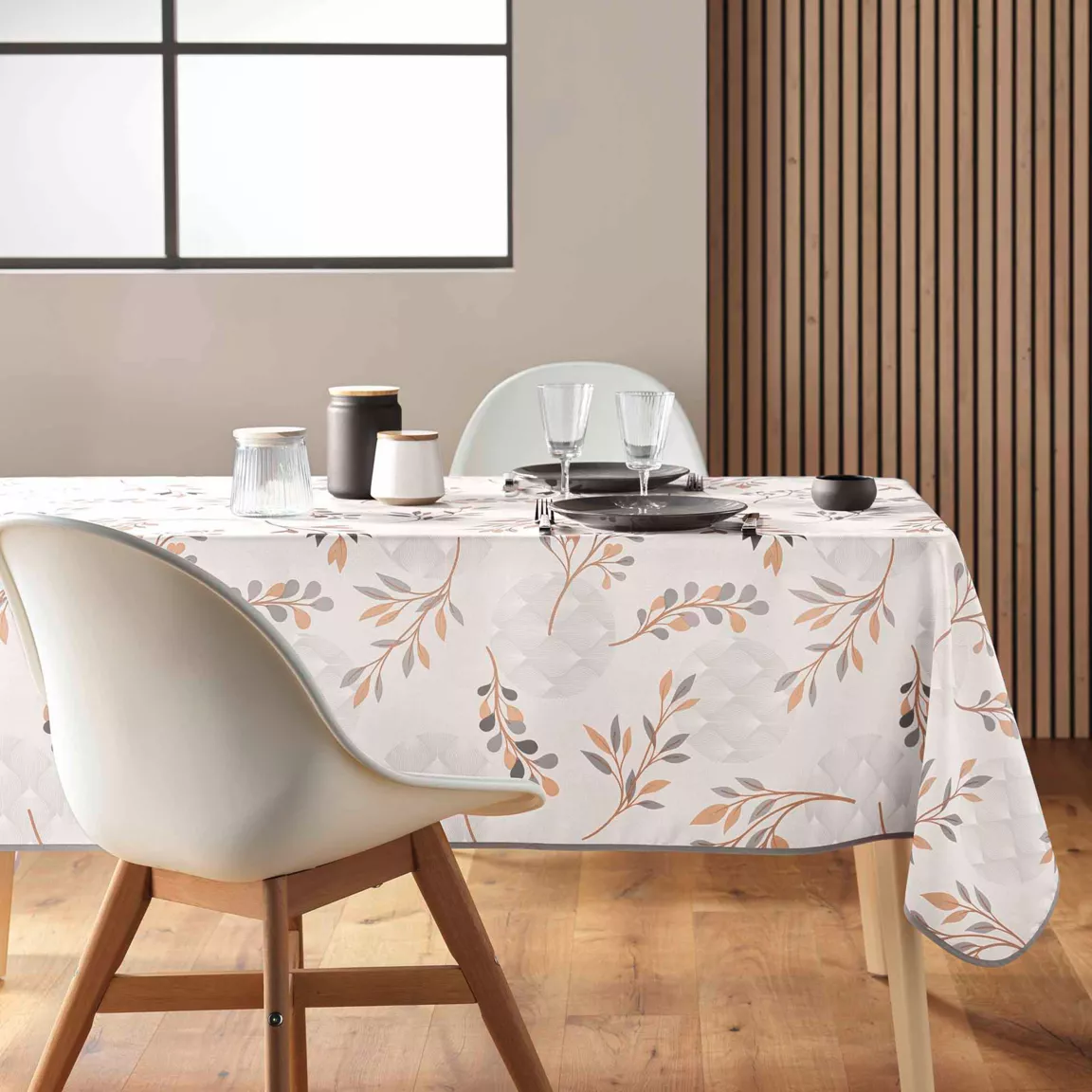 Nappe rectangulaire anti tache (150 x 240 cm) Manola Ecru