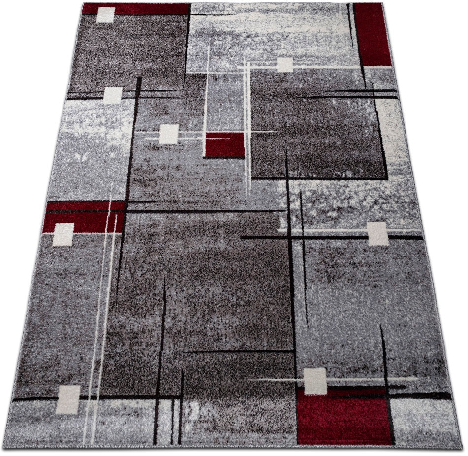 my home Teppich »Deblin« rechteckig 9 mm Höhe weicher Flor, Kurzflor, Karo-Design, modern, geometrisches Muster