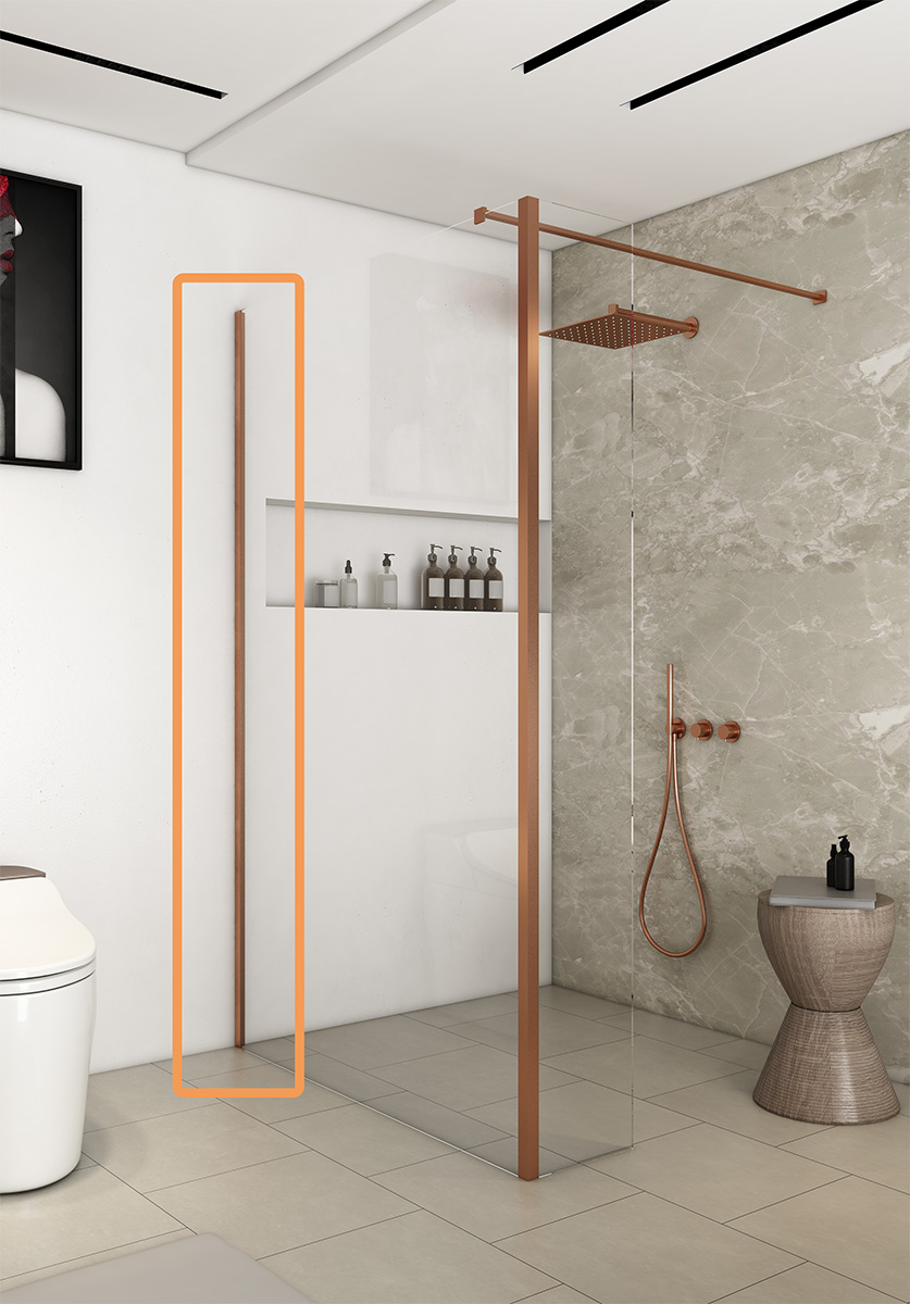 Saniclear Redro Copper muurprofiel geborsteld koper
