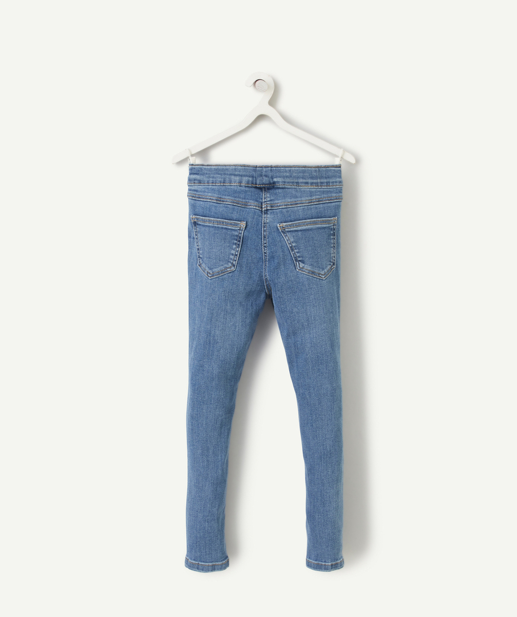 PANTALON TREGGING FILLE EN DENIM BLEU LOW IMPACT ET BOUTONS