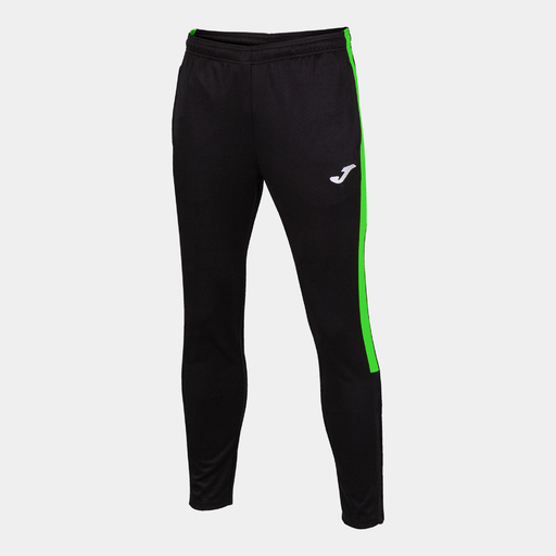 Calça comprida Joma Eco Championship preta com detalhes em verde fluorescente