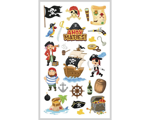 Mini stickers voor kinderen, piraten, 25 stuks.