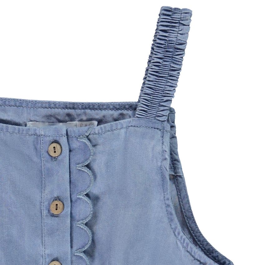 Salopette à bretelles fines en lyocell pour fille - Bleu