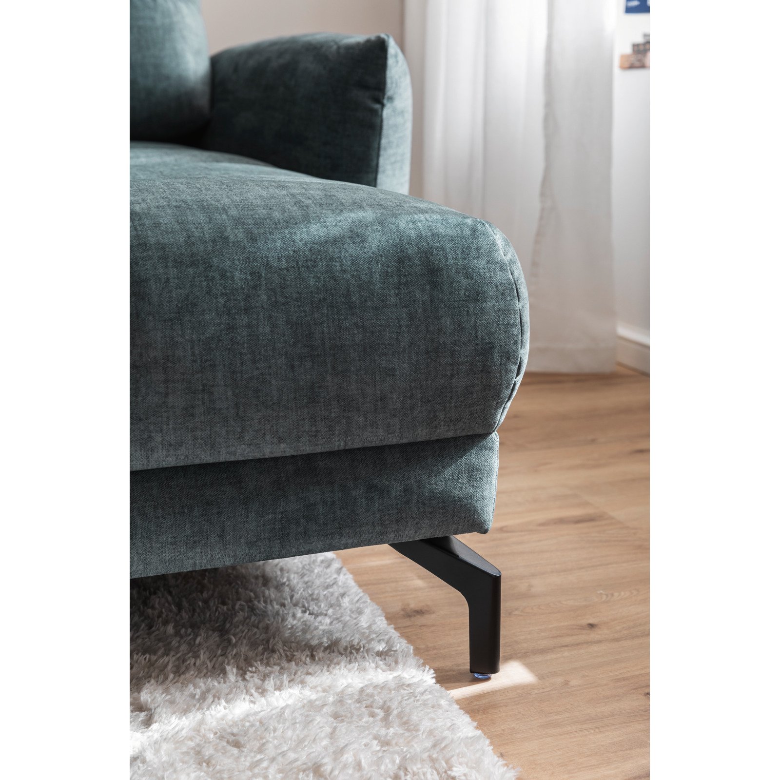 Ecksofa Freya Stoff petrol, Recamière rechts