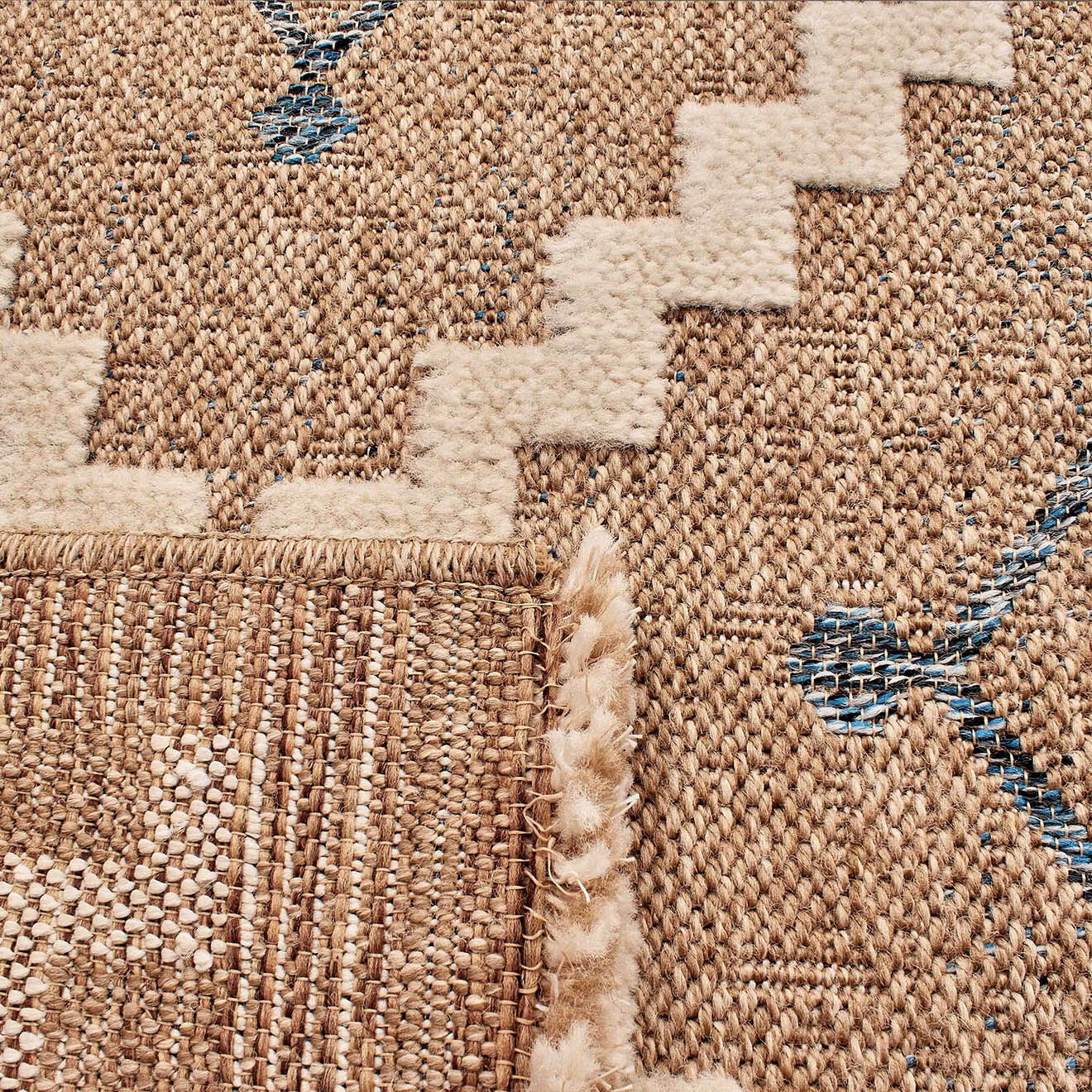 Nazar Rugs Tapis aspect jute TULUM 9041 intérieur & extérieur bleu - 160x230 cm