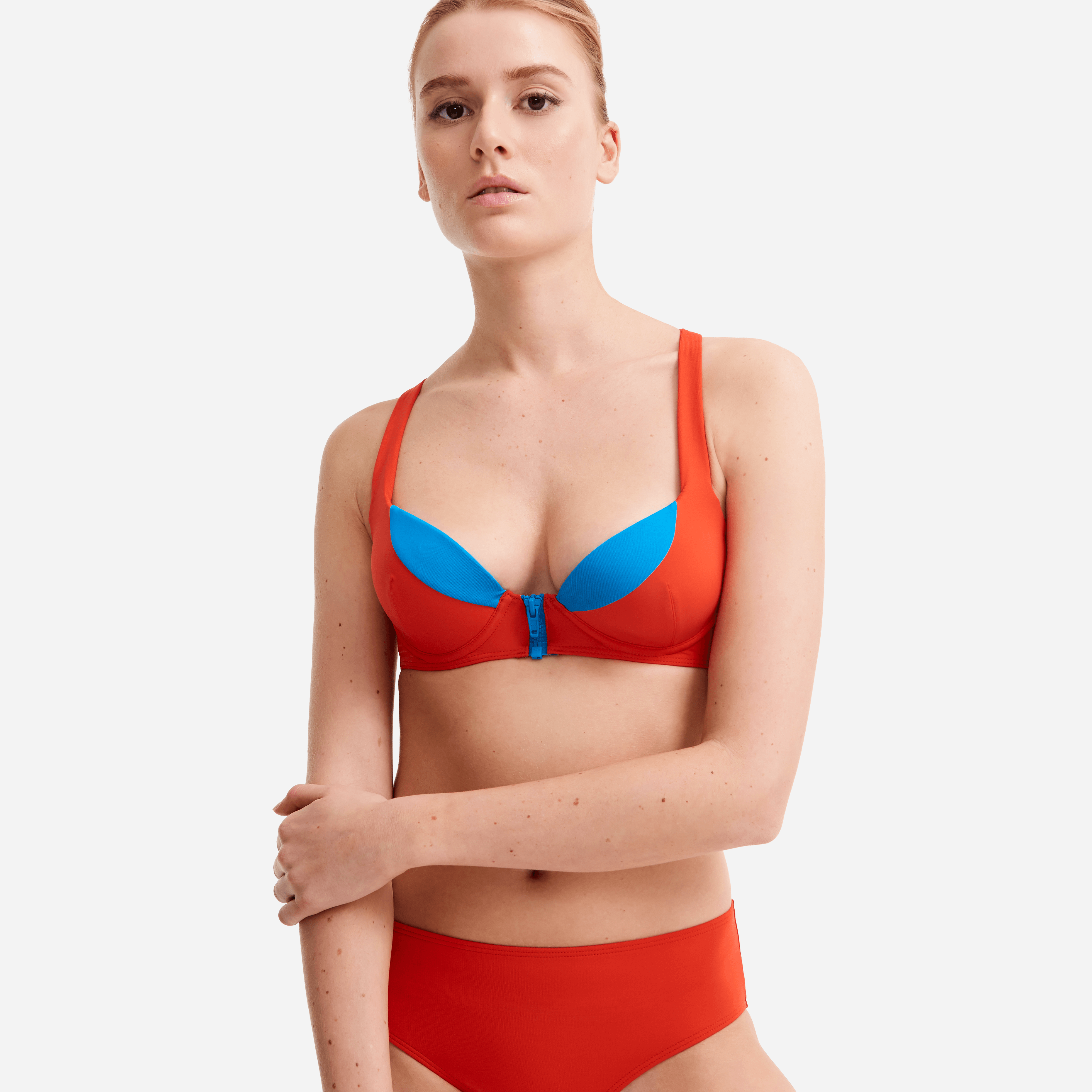 Haut de maillot de bain à armatures femme contrasté - Vilebrequin x JCC+ - Edition limitée | Site Vilebrequin | CUTH9K20