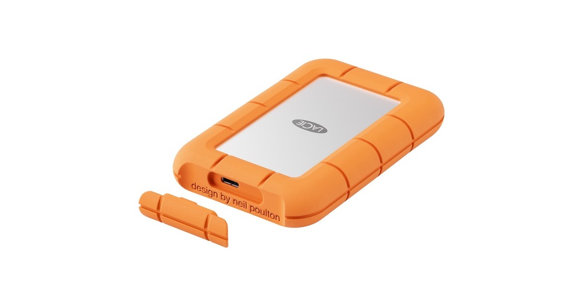 LaCieRugged Mini 2 TB externe SSD  (Oranje/zilver, USB-C 3.2 Gen 2x2 (20 Gbit/s))