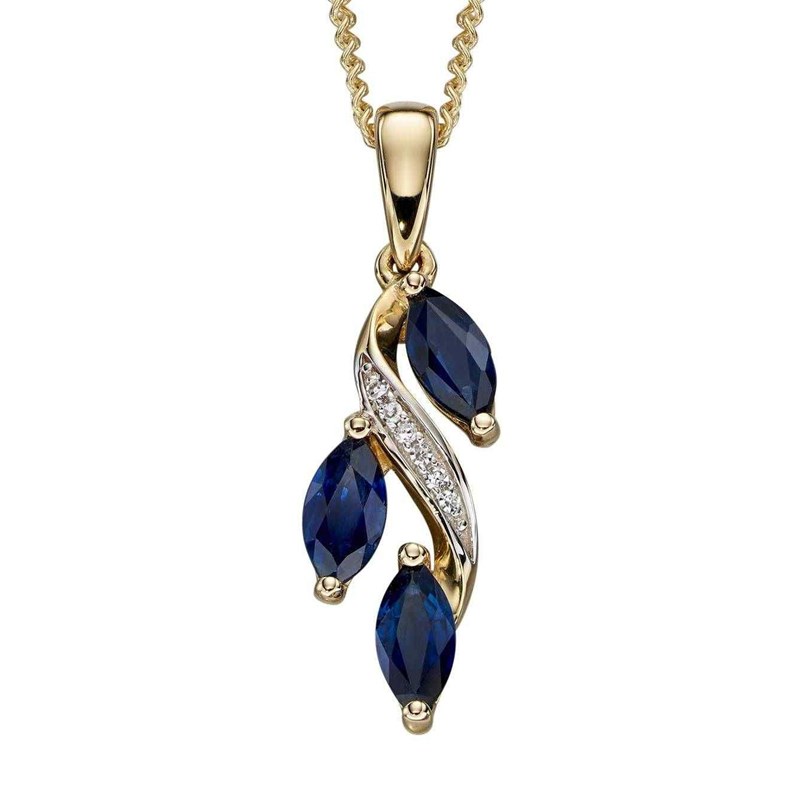 Collier Saphir et diamant en Or 375/1000