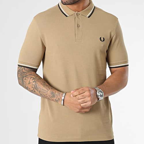 Polo Manches Courtes Twin Tipped M3600 Beige Foncé