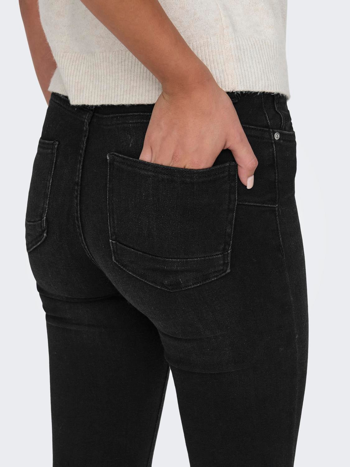 ONLPOWER Mittlere Taille Skinny Fit Jeans Washed Black