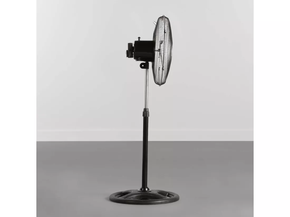 Ventilateur Sur Pied Ø45cm 75W 3 Vitesses Industriel Noir O91