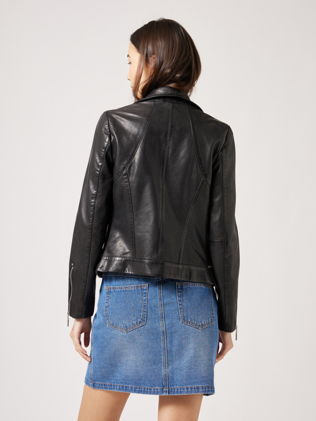 Blouson court en cuir