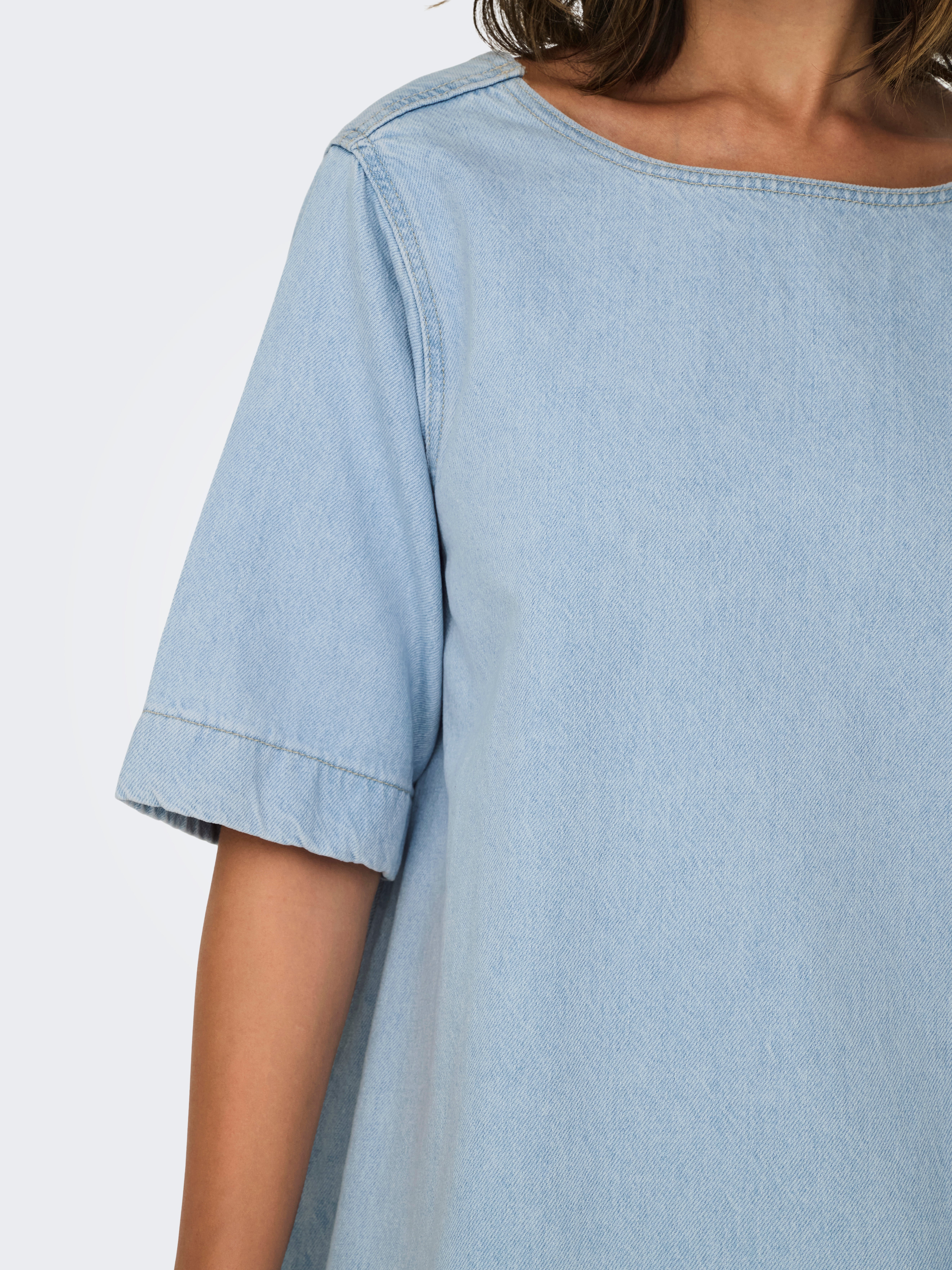 ONLGIGI Kurzes Kleid Light Blue Denim