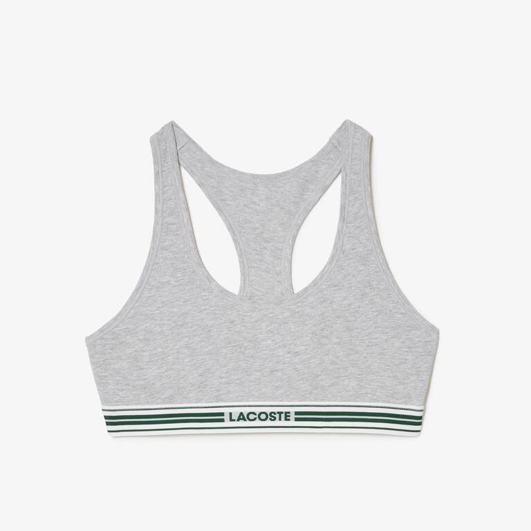 Brassière avec logo Lacoste en coton stretch Brassières - Gris - Lacoste - Femme