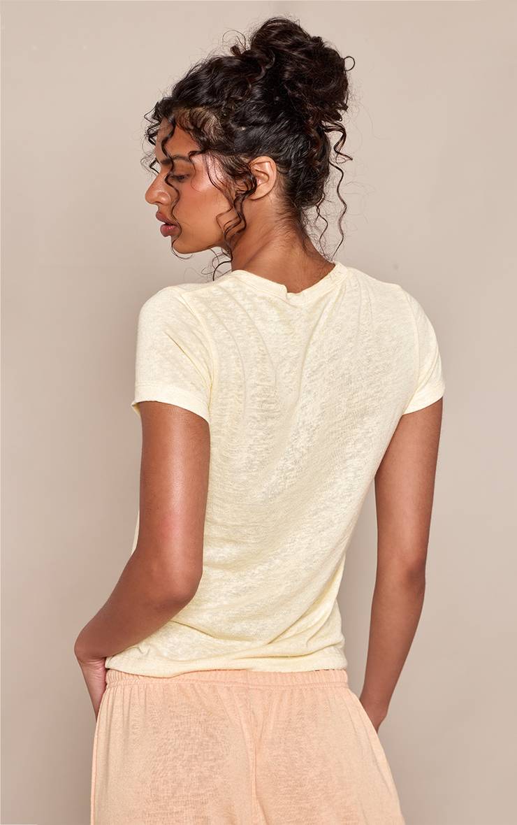 Citron T-shirt À Manches Courtes En Jersey Slub