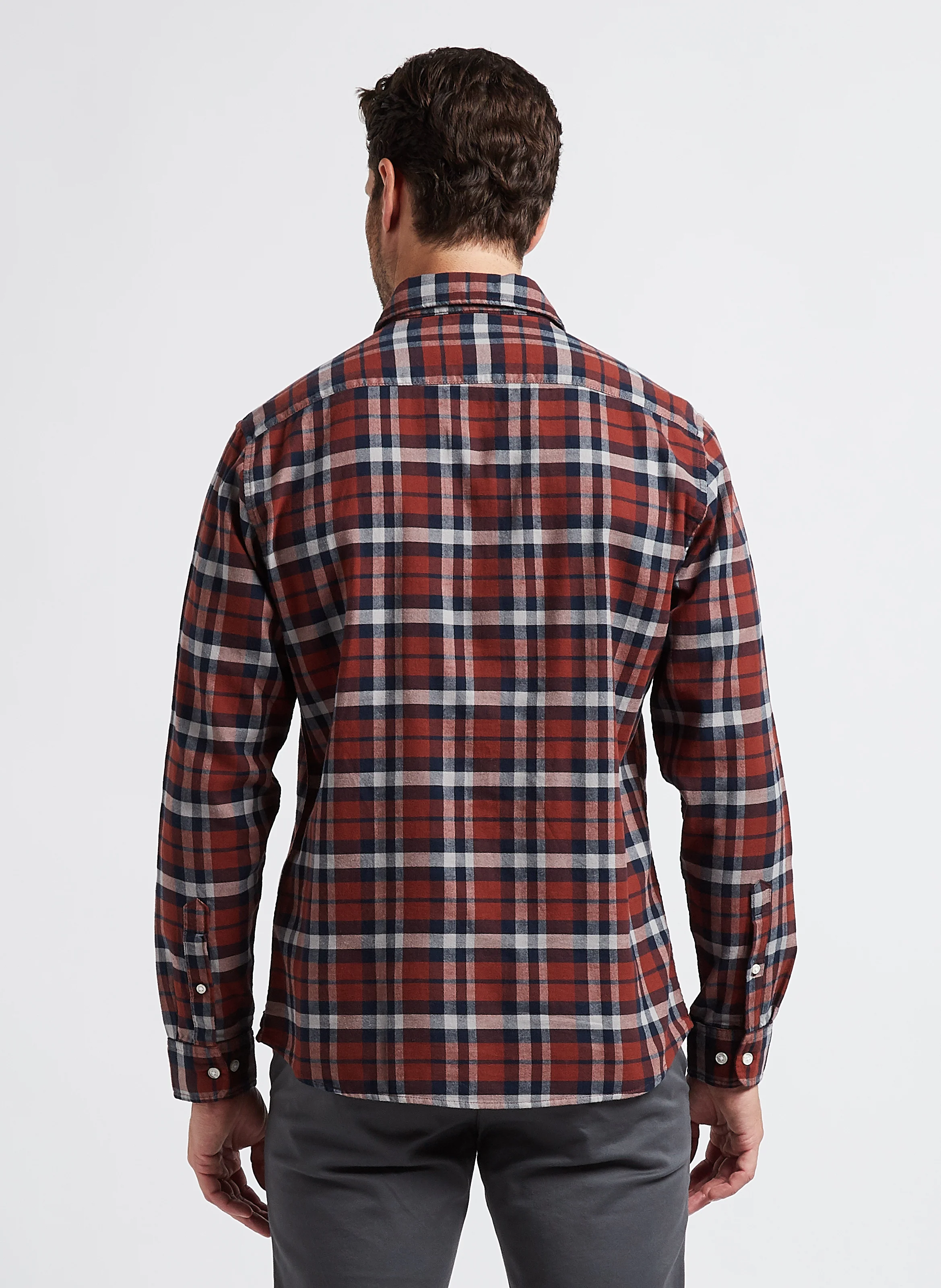 Chemise droit col classique en coton | Marron