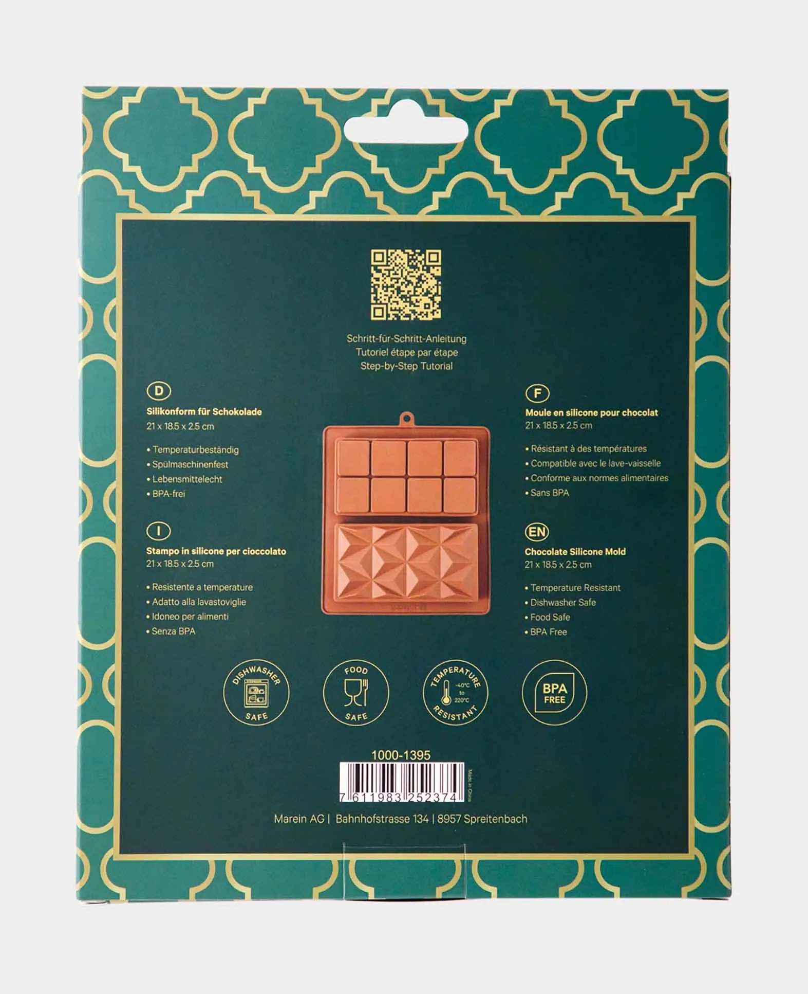 (2-fach) Silikon Dubai Schokoladen Form DIY Gussform für Pistazien Schokoladen Tafeln