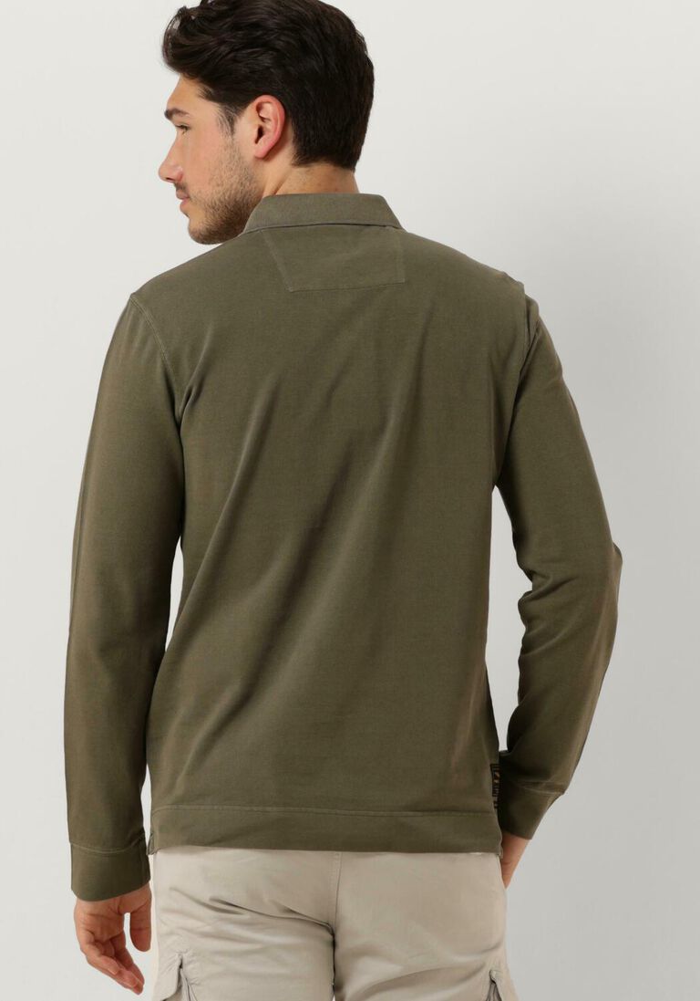 PME LEGEND groene pme legend polo long sleeve polo pique garment dye