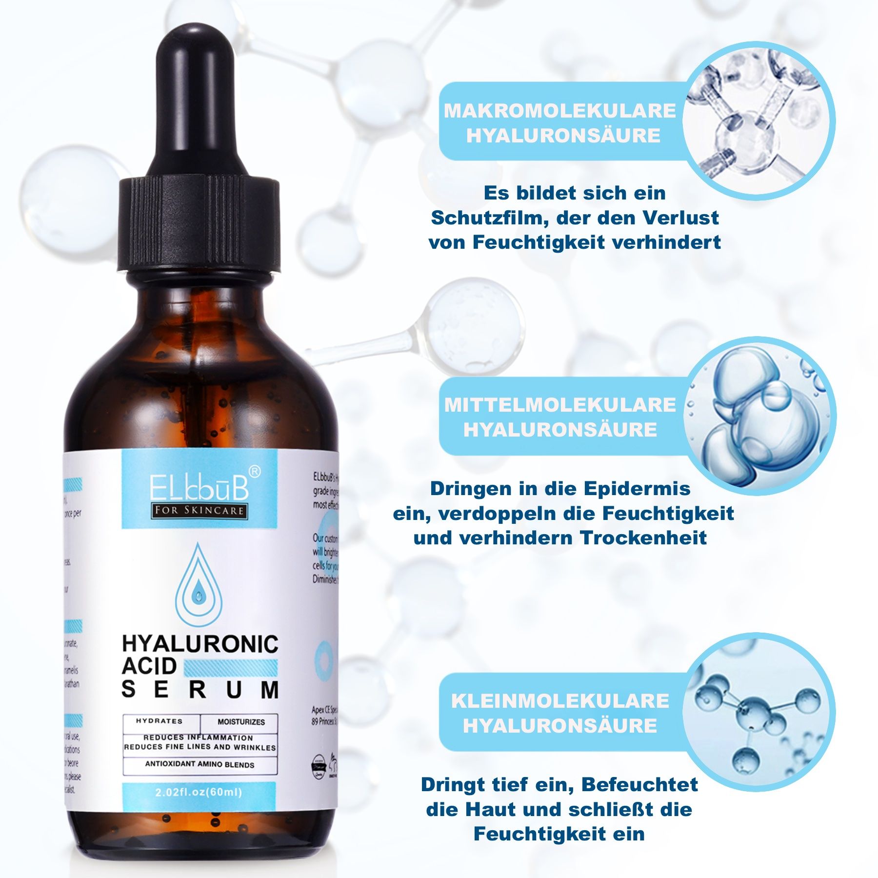P-Beauty Cosmetic Accessories Gesichtsserum mit Hyaluronsäure