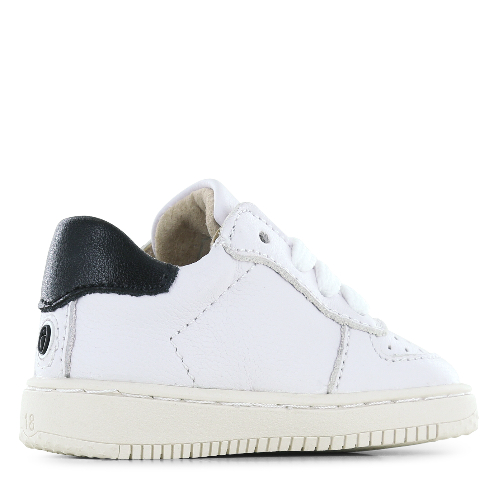 Shoesme wit-zwart sneakertje Leer | Uni schoenen