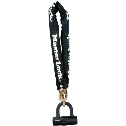 Antivol chaîne - avec mini U - 90 cm x 10 mm - noir