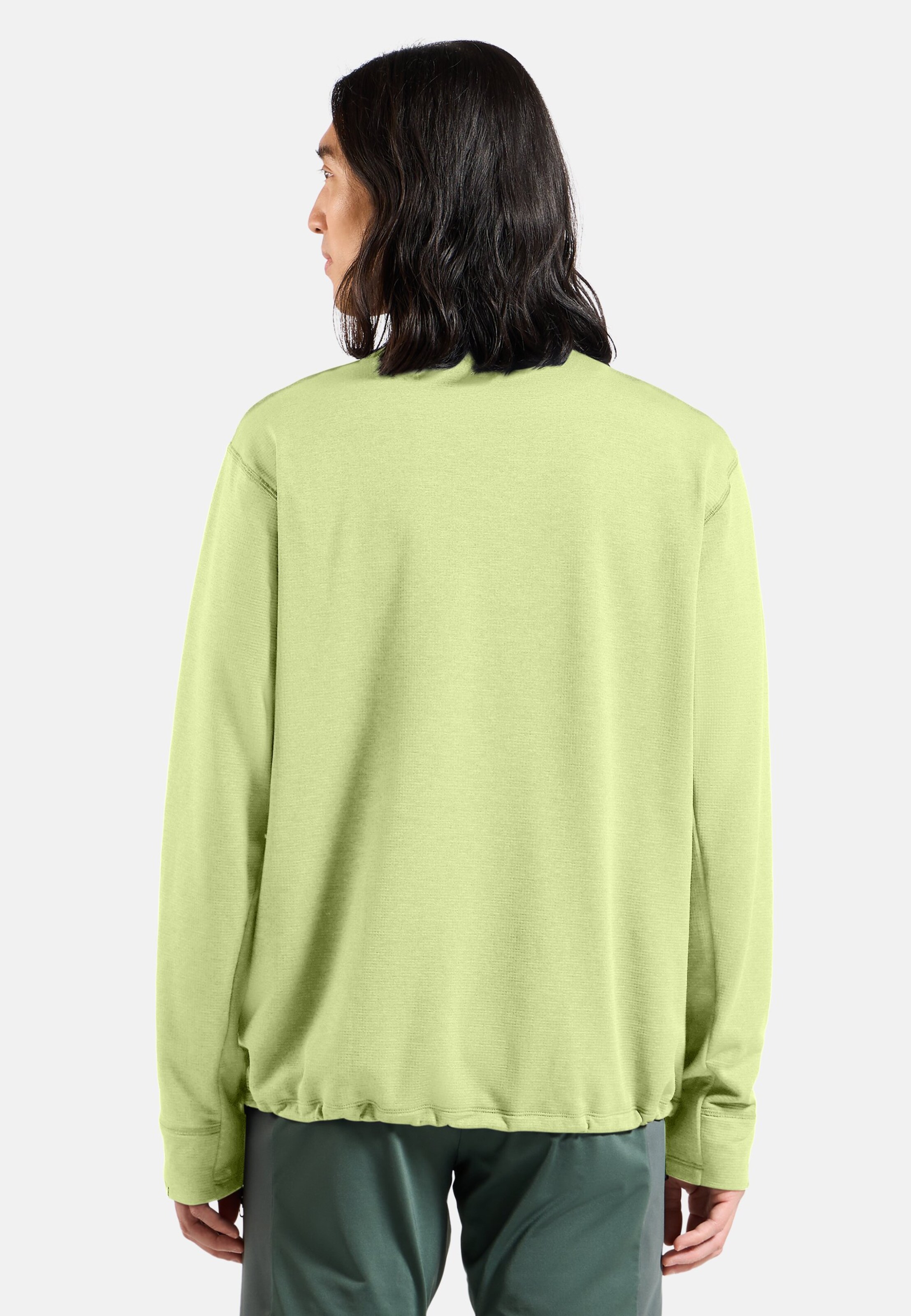 Essentials Multisport Mid Layer aus Grid-Fleece mit Halbreissverschluss in shadow lime melange