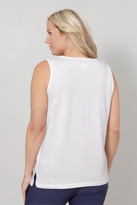 Top, figurfreundlich, V-Ausschnitt, Spitze, Pailletten