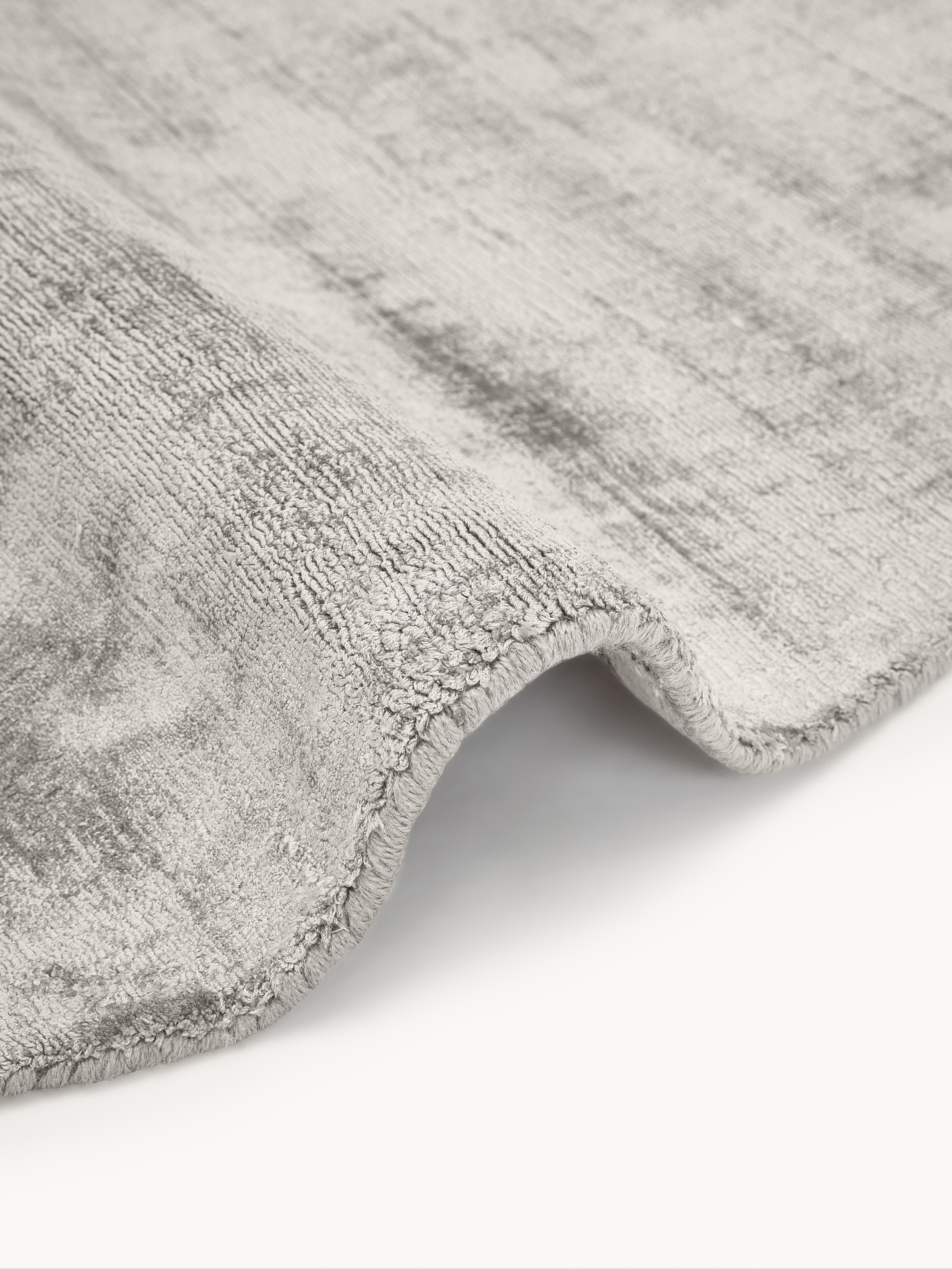 Rond viscose vloerkleed Jane, handgeweven
