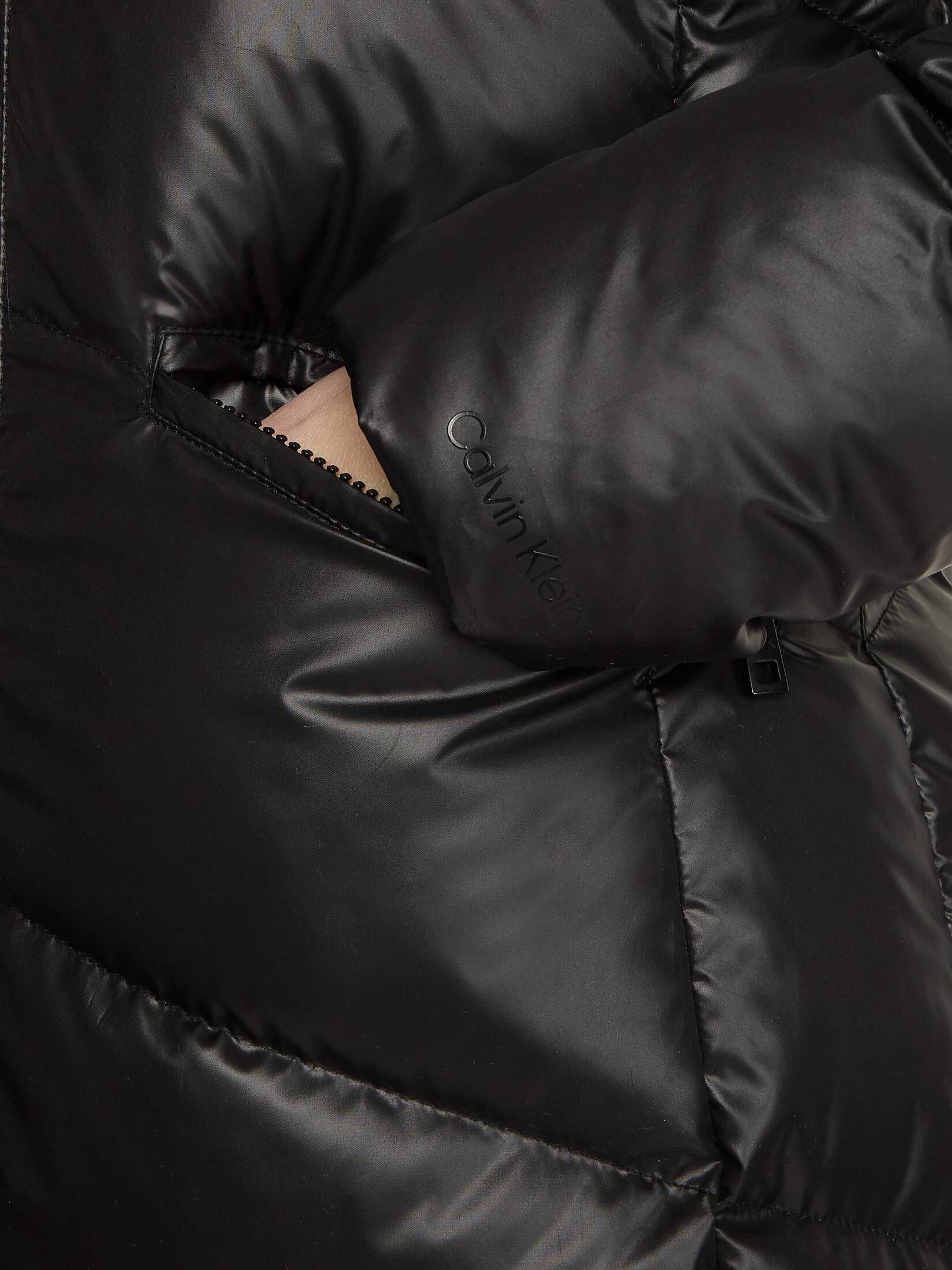CALVIN KLEIN| Damen Daunenmantel mit Kapuze ESSENTIAL REAL DOWN COAT