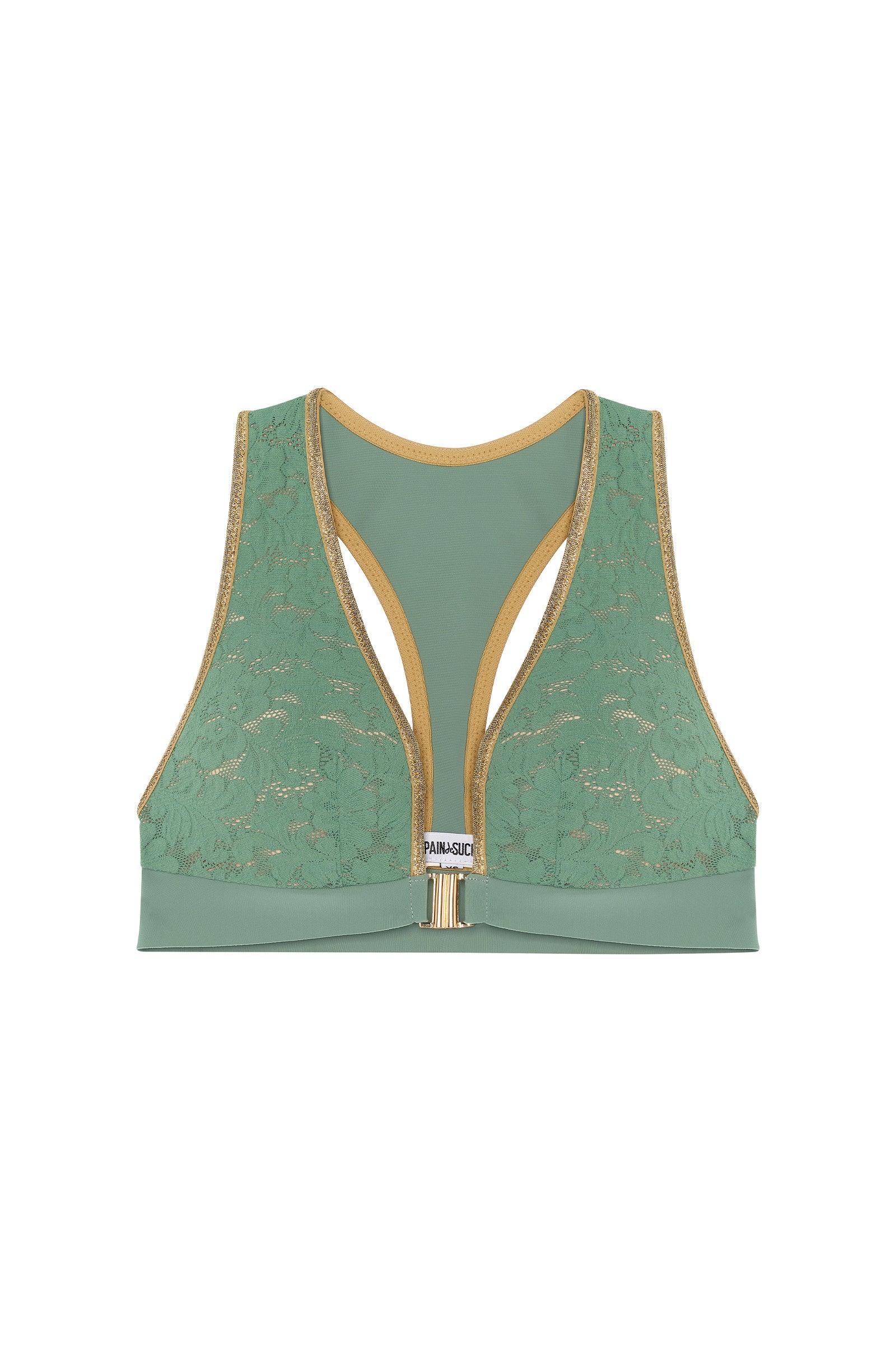 genia Soutien-gorge dos nageur amande en dentelle et lurex Amande