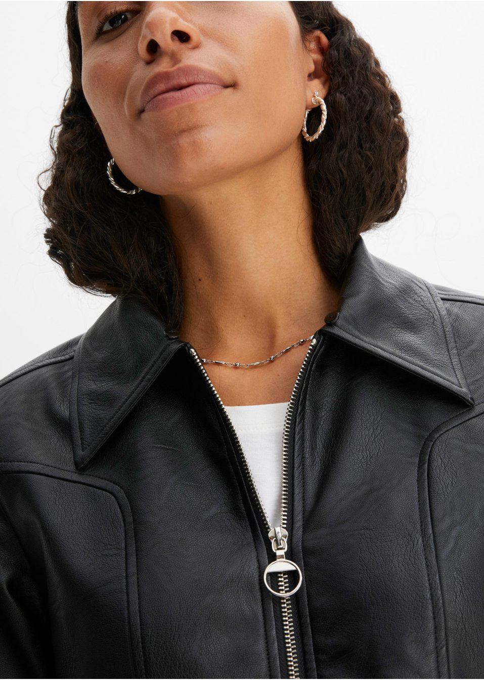 Veste avec col en synthétique