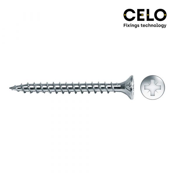 Celo Caixa 250 Uni. Parafuso para Madeira Escariador Pozi Din/ref Vlox 4x60 Zinc.   Lubr. - 17321