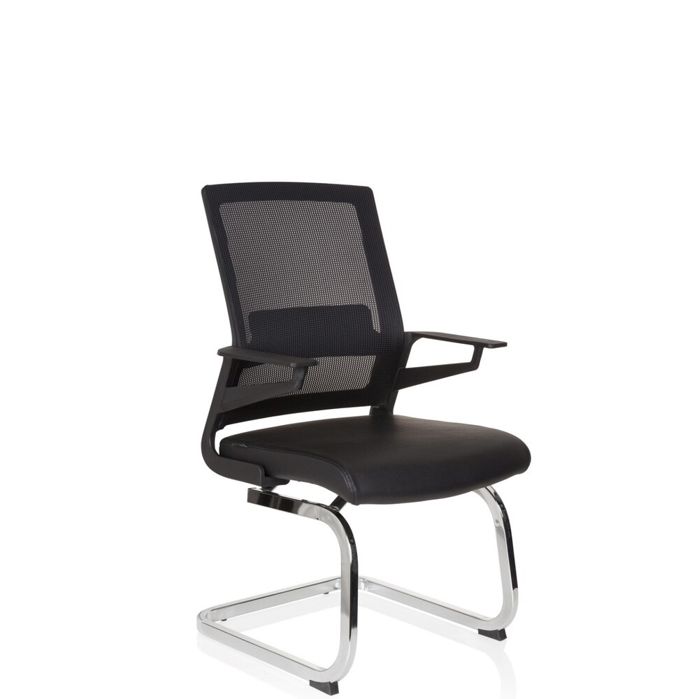 Freischwinger INVENTOR V PRO Kunstleder/Netzstoff mit Armlehnen hjh OFFICE