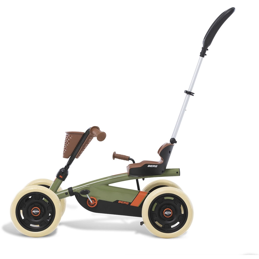 BERG Pedal Go-Kart Buzzy 2-in-1 Retro Green - Inkl. Schubsstange