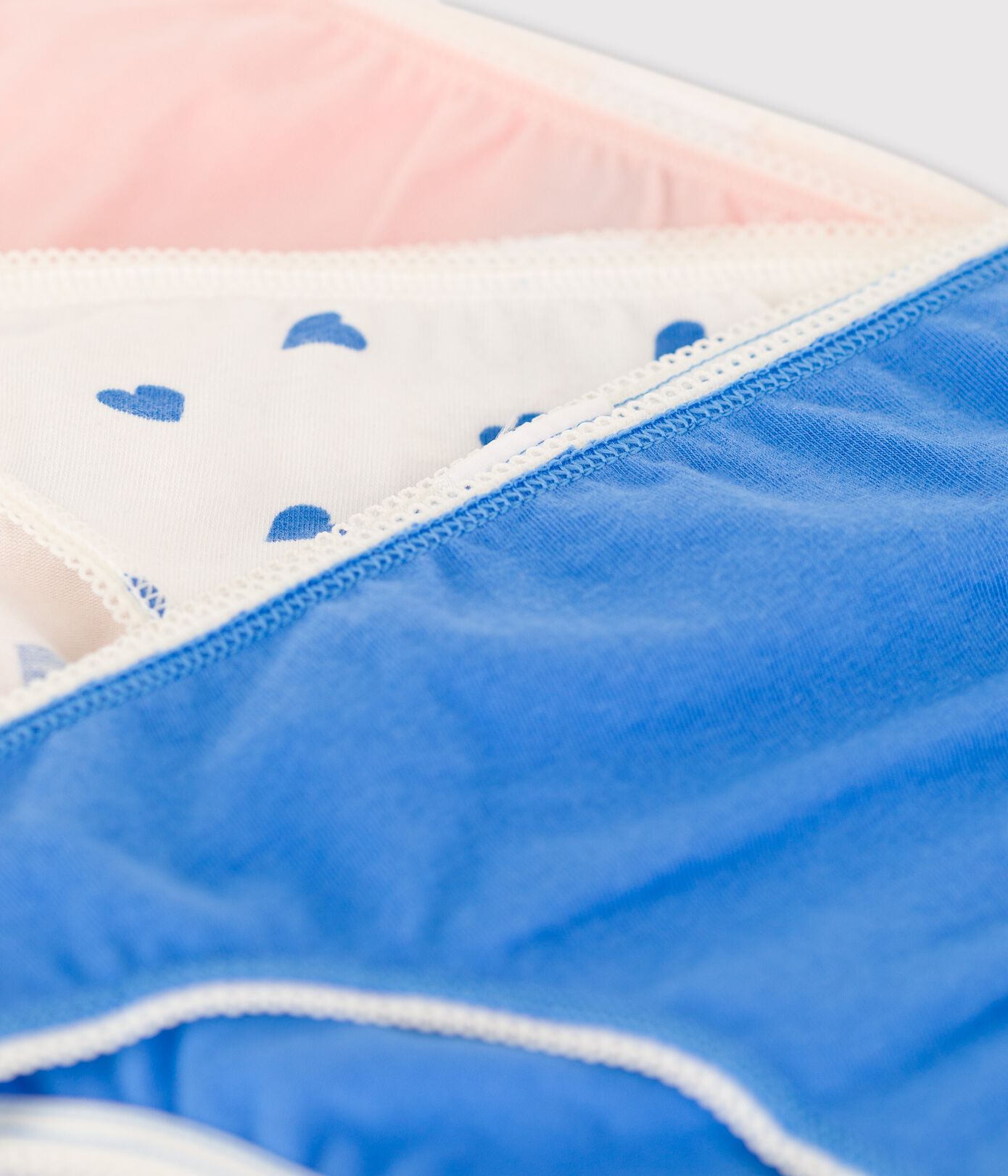 Lot de 3 culottes cœurs petite fille en coton et élasthanne