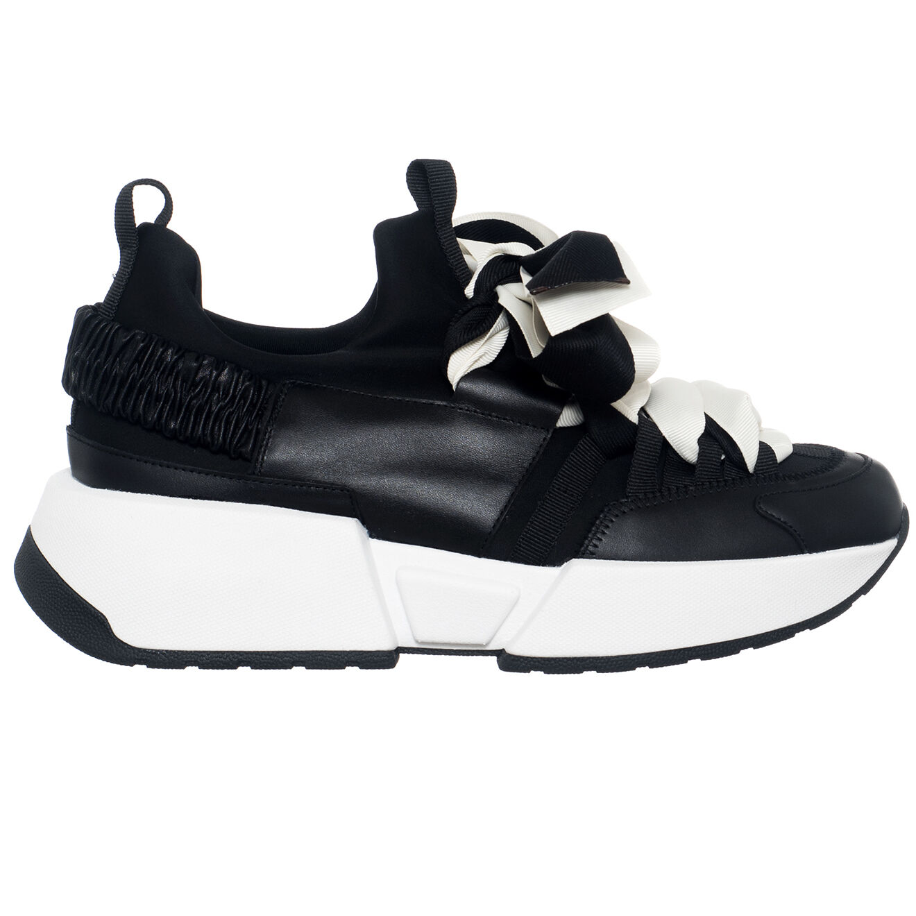 Loretta Pettinari Sneakers en Cuir Lipi noires - Talon 5 cm