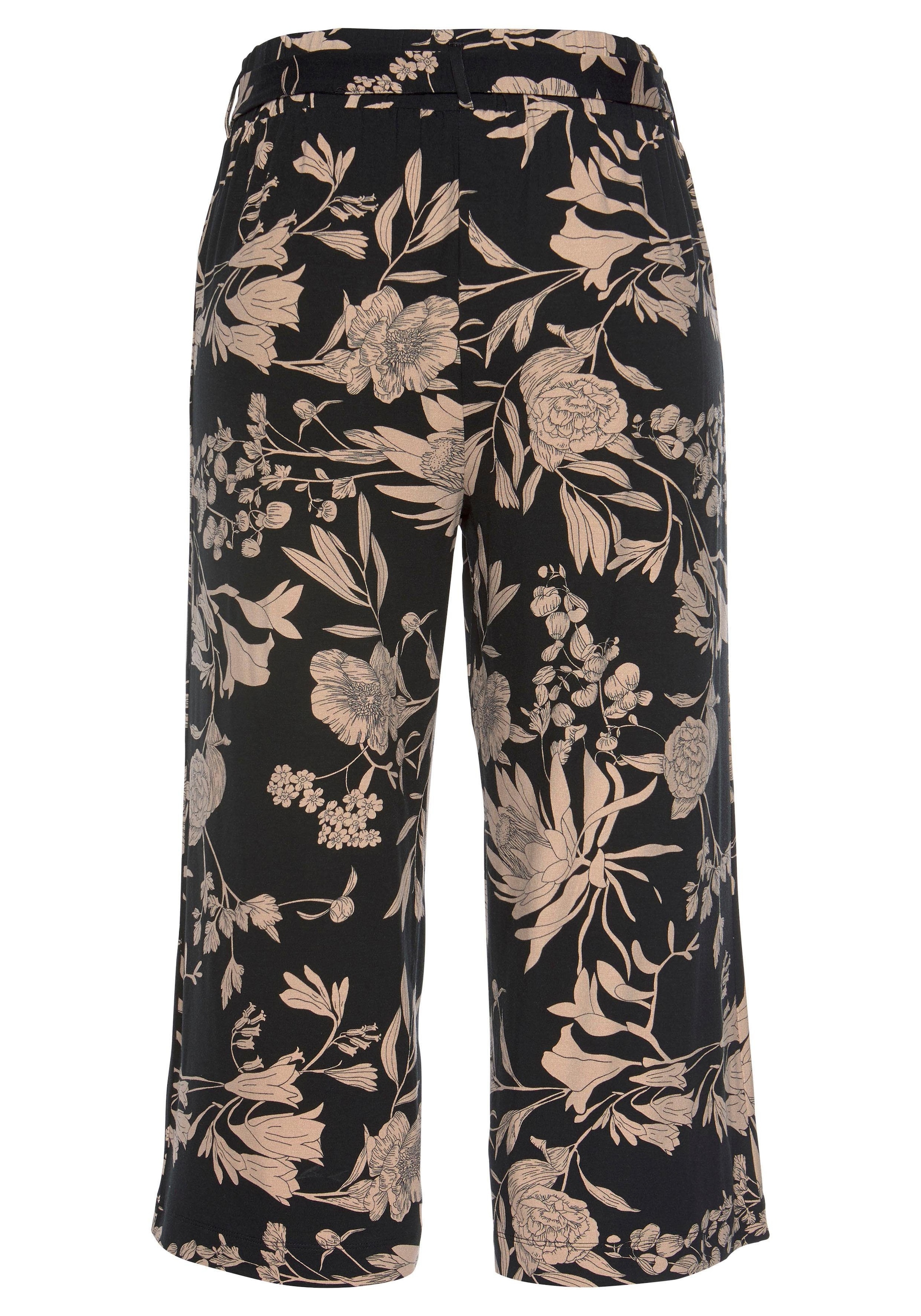 LASCANA Culotte  mit Blumendruck, Stoffhose, Stretch