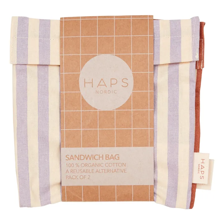 Haps Nordic Sac à sandwich - Pack de 2 | Terracotta