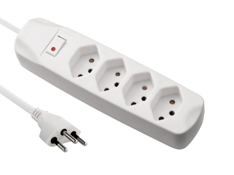 FURBER.power Steckdosenleiste 4x T13 mit Schalter, Weiss Steckdosenleiste, Weiss